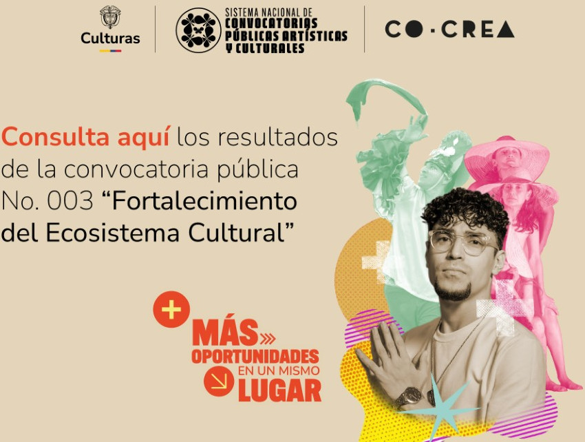 Consulta aquí los resultados de la convocatoria pública número 3, "Fortalecimiento del ecosistema cultural".